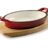 Cassolette Ovale - Fonte Rouge - 17 X 12 Cm - Lacor -Magasin De Cuisine À Domicile cassolette ovale rouge 1 main 650