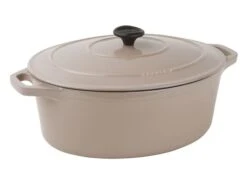 Cocotte Ovale En Fonte - Champignon - 27 X 20 Cm - Le Chasseur