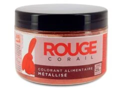 Colorant Alimentaire Métallisé Rouge Corail - Poudre Liposoluble - 25 G - Déco Relief