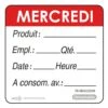 Etiquettes D'identification HACCP - Mercredi -Magasin De Cuisine À Domicile etiquette dlc jour mercredi 1 main 650