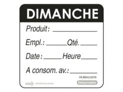Etiquettes D'identification HACCP - Dimanche