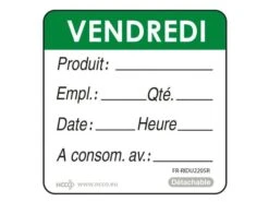 Etiquettes D'identification HACCP - Vendredi