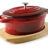 Mi-cocotte Ovale - Fonte Rouge - 13 X 10 Cm - Lacor -Magasin De Cuisine À Domicile mini cocotte ovale rouge 1 main 650