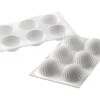 Moule Silicone - 6 Demi Sphères Vrillées - 30 X 17,5 Cm - Silikomart -Magasin De Cuisine À Domicile moule silicone 6 demi spheres vrillees parfum silikomart 1 main 800