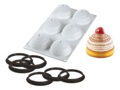 Moule Silicone - 6 Tartelettes (kit). Mont Blanc - 30 X 17,5 Cm - Silikomart
