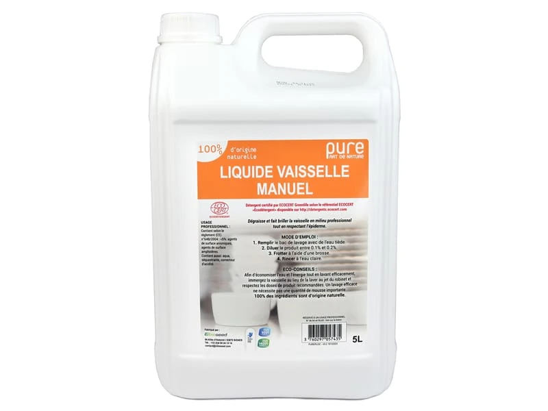 Nettoyant Vaisselle à La Main - Pure - 5 L 3 Nettoyant Vaisselle à La Main - Pure - 5 L