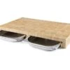 Planche à Découper En Bois - Avec 2 Bacs Inox - 61 X 34 Cm - Lacor -Magasin De Cuisine À Domicile planche decoupe 2 bac inox 1 main 800