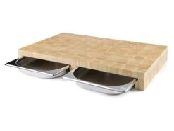Planche à Découper En Bois - Avec 2 Bacs Inox - 61 X 34 Cm - Lacor
