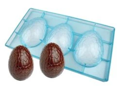 Moule Chocolat - Demi-oeuf Craquelé - 3 Empreintes