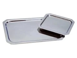 Plateau Inox à Pans Coupés - Poli Brillant - 24 X 19 Cm - Mallard Ferrière