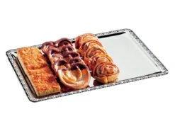 Plateau Rectangulaire Inox - Bords Décorés - 35 X 24 Cm - Mallard Ferrière